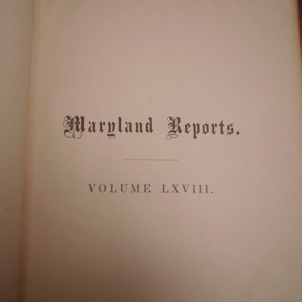 Antique 1888 Maryland Reports William Keech Court of Appeals Leather Bound Book - Picture 6 of 11